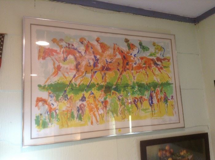 Leroy Neiman Signed  Numbered  Horse Racing Jockey Art 
