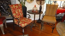 Arm chairs – 4 (Kessler), custom upholstered chairs two of each color