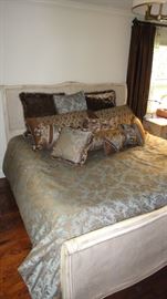 King Size custom designed bedspread and pillows 