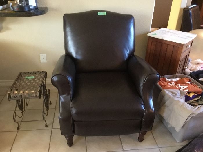 Brown Leather Touch recliner