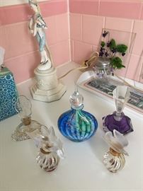 Some of the perfume bottles by Lalique (Nina Ricci) and Baccarat