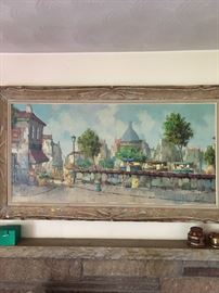 Signed European street scene, 