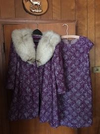 Dress and fur lined collar jacket