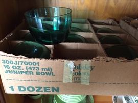 Libby Juniper bowls.  Has gold rim