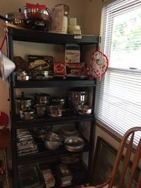 Good selection of pots and pans, cooking items and small appliances.