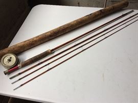 SouthBend bamboo 4 pc. fly rod.  #47 9 ft. with Mohawk 1106 reel 