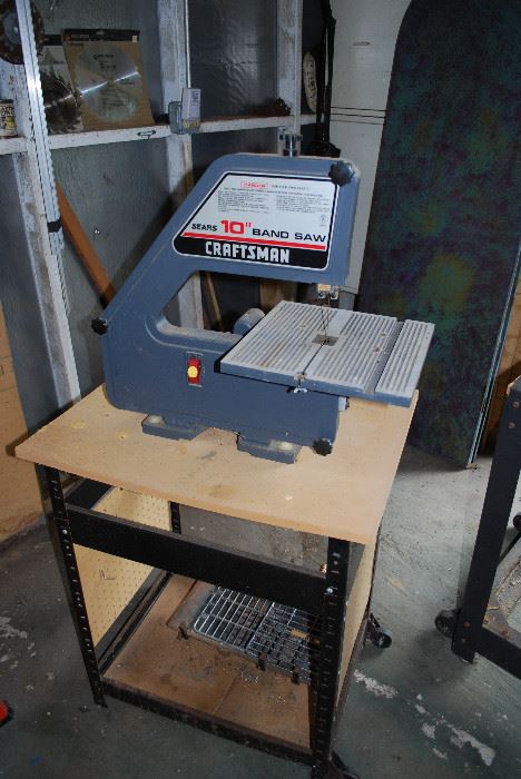 CRAFTSMAN 10-INCH BAND SAW - MODEL 113.244513 - 1/5 HP - W/ SSI TABLE on WHEELS