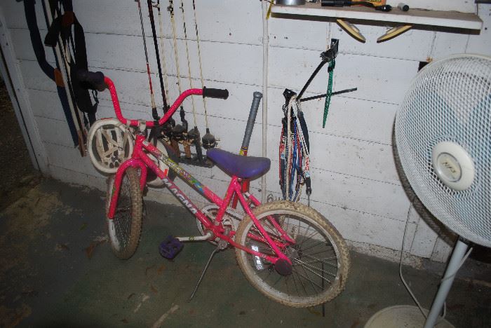 Little Girl's Bicycle & Fishing Rod & Reels