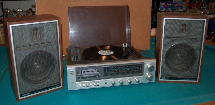 Stereo with turn table and speakers