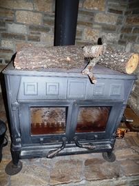 a closer view of the woodstove