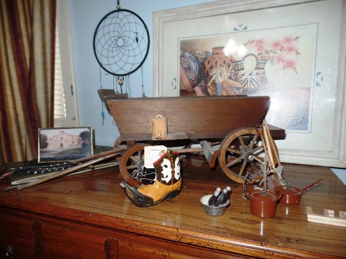 One of several wagons and western accessories