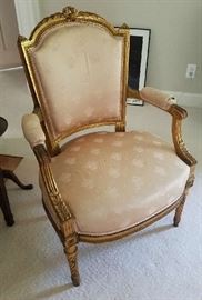 Louis XVI Gilt frame open armchair