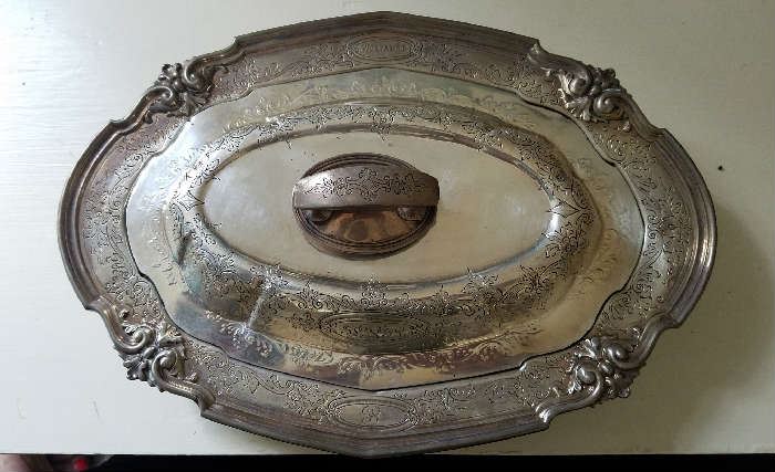 Rare- Gorham Sterling Covered Presentation Dish. Inscribed-  New York Yacht Club. First Prize. 11th August 1908. Won by Weetamore.