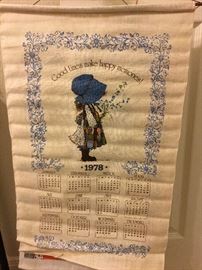 70-80s vintage linen kitchen calendars.