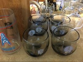 NFL Houston Oiler tumblers.