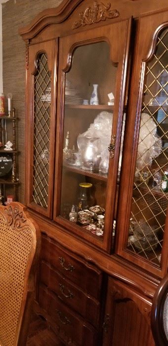 Beautiful china hutch with matching dining room set