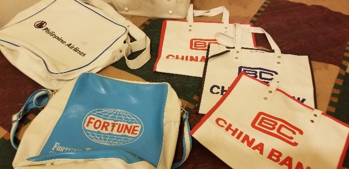 Vintage Asian airline bags