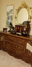 Beautiful vintage dresser with Teak figurines