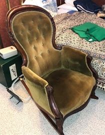 Victorian velvet rocking chair