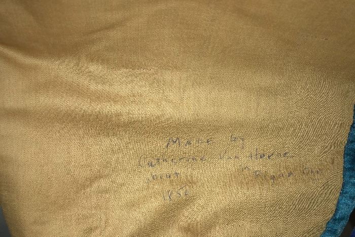 Antique silk velvet patchwork wall hanging/quilt. Hand made and signed in 1850.
