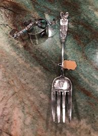 Navajo sterling primitive serving fork
