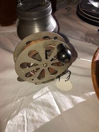 Large antique fishing fly reel