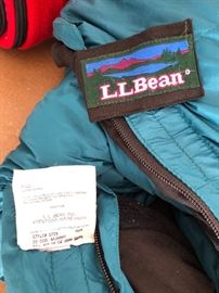 Several sleeping bags, mats, accessories