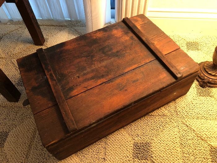Antique wooden storage box