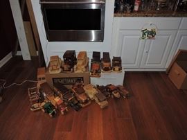 Wooden cars and trucks