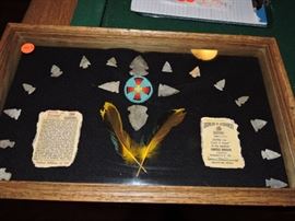 Native American arrowhead collection