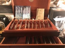 Vintage Gorham "Blithe Spirit" Sterling Silver Flatware With Chest ~ 57 Pieces