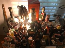 Large Assortment Of Vintage Miniature Size Airline Liquor Bottles ~ MANY ARE UNOPENED