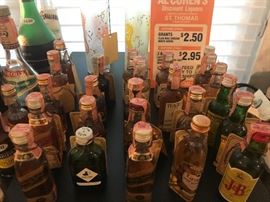 Large Assortment Of Vintage Miniature Size Airline Liquor Bottles ~ MANY ARE UNOPENED