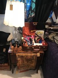 Vintage 1960's Mid Century Walnut Bedroom Set ~ Dresser With Folding Doors And Two Wall Mirrors, Chest Of Drawers With Folding Doors, Two Nightstands And KING Headboard ~ Dresser Needs A Little TLC