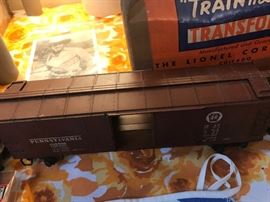 Vintage Lionel Pre War Train Set With 226E Locomotive And Coal Car With Pennsylvania And Shell Car With Caboose, Track And Type V Transformer