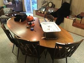 Vintage Wooden Conference Executive Table With Metal Base