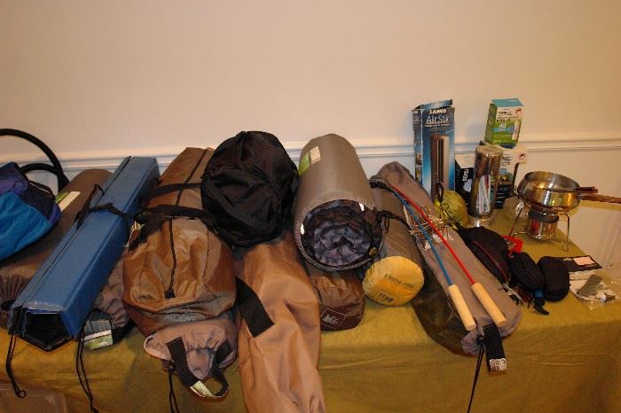 Lots of camping gear 