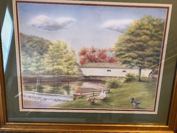 Covered Bridge in Elizabethan, TN~Fall Reflections, the artist proof 37/50 signed