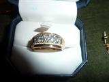 14k gold with diamond men's ring-5 round diamonds, bead set .55 point measured weight. Appraisal documentation on site