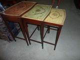 antique nesting tables - excellent condition, original paint,no wear