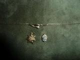 Gold bracelet, gold pendant, gold and diamond pendant