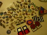 hat pins, bars, cuff links, patches