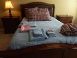 Queen Bed w/M/S, Ralph Lauren Bedding.