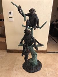 Bronze monkey statue