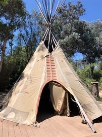 Tipi! appx 20 - 25' feet tall - it has a few spots that need to be sewn.  