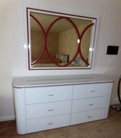Modern 6 Drawer Dresser with Mirror
