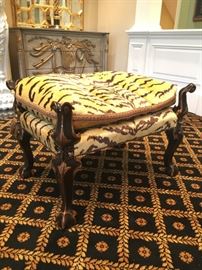 Charles Pollock Portuguese Bench in Tiger Print, Pair Available 