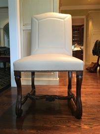 Set of Ten Panache Barcelona Dining Chairs with Nailhead Trim, See NEXT PIC for Reverse 