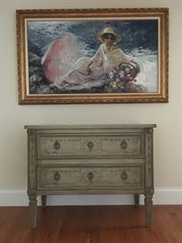 Julia Gray Neoclassical Italian Hand Painted Commode