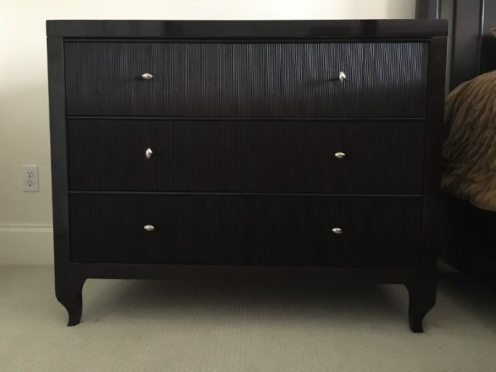Baker Furniture Reeded Chest of Drawers, Pair Available 